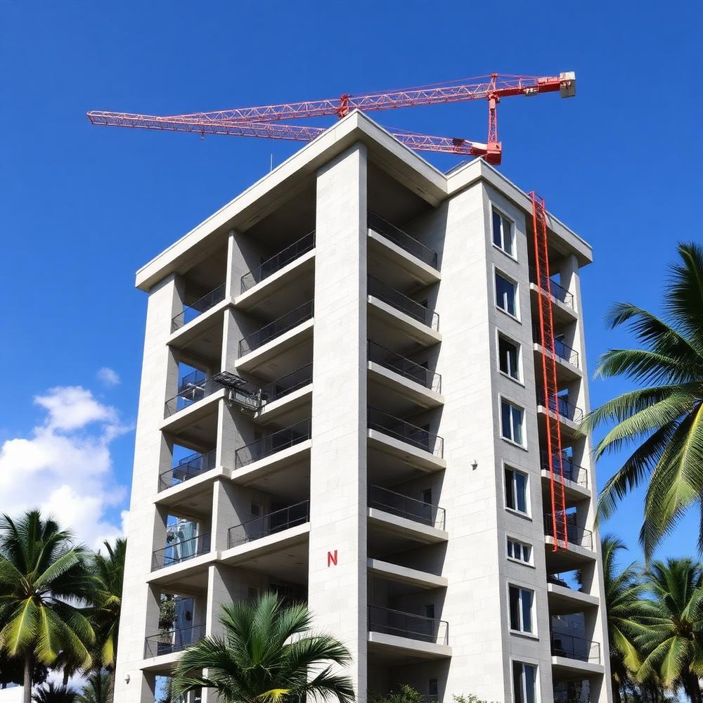 Edifício de vários pisos em construção